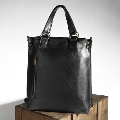 Dollcini, Women's Faux Leather Biker-Style Backpack – Large, Zippered, for City Use