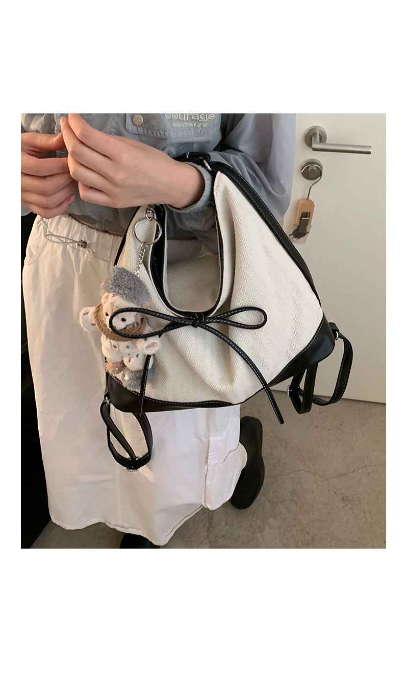 Dollcini Women's Convertible Backpack & Shoulder Bag – Urban Simplicity, Canvas Material, Zippered