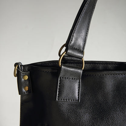 Dollcini, Women's Faux Leather Biker-Style Backpack – Large, Zippered, for City Use