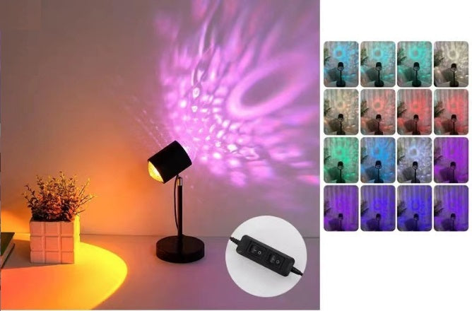 Dollcini Otthon Sunset Set Lămpi – Proiector cu 16 Culori cu Telecomandă
