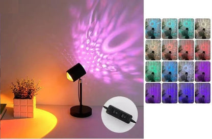 Dollcini Otthon Sunset Set Lămpi – Proiector cu 16 Culori cu Telecomandă