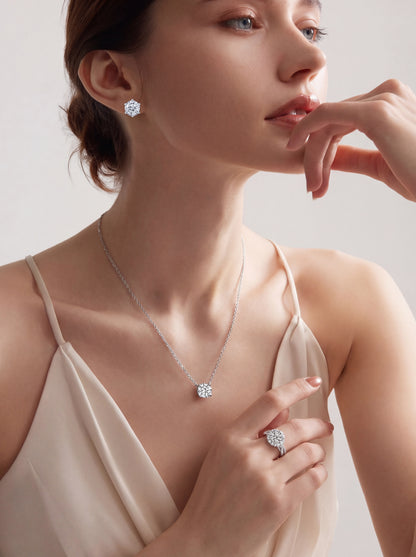 Dollcini, Cercei tip șurub Premium cu moissanit – tăietură rotundă strălucitoare, 1 carat, bijuterie din argint S925