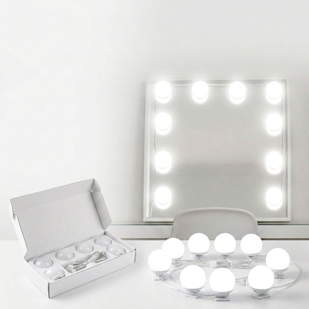 Dollcini Otthon Hollywood Lampă de Machiaj cu LED – 10 Becuri, Pentru Oglindă