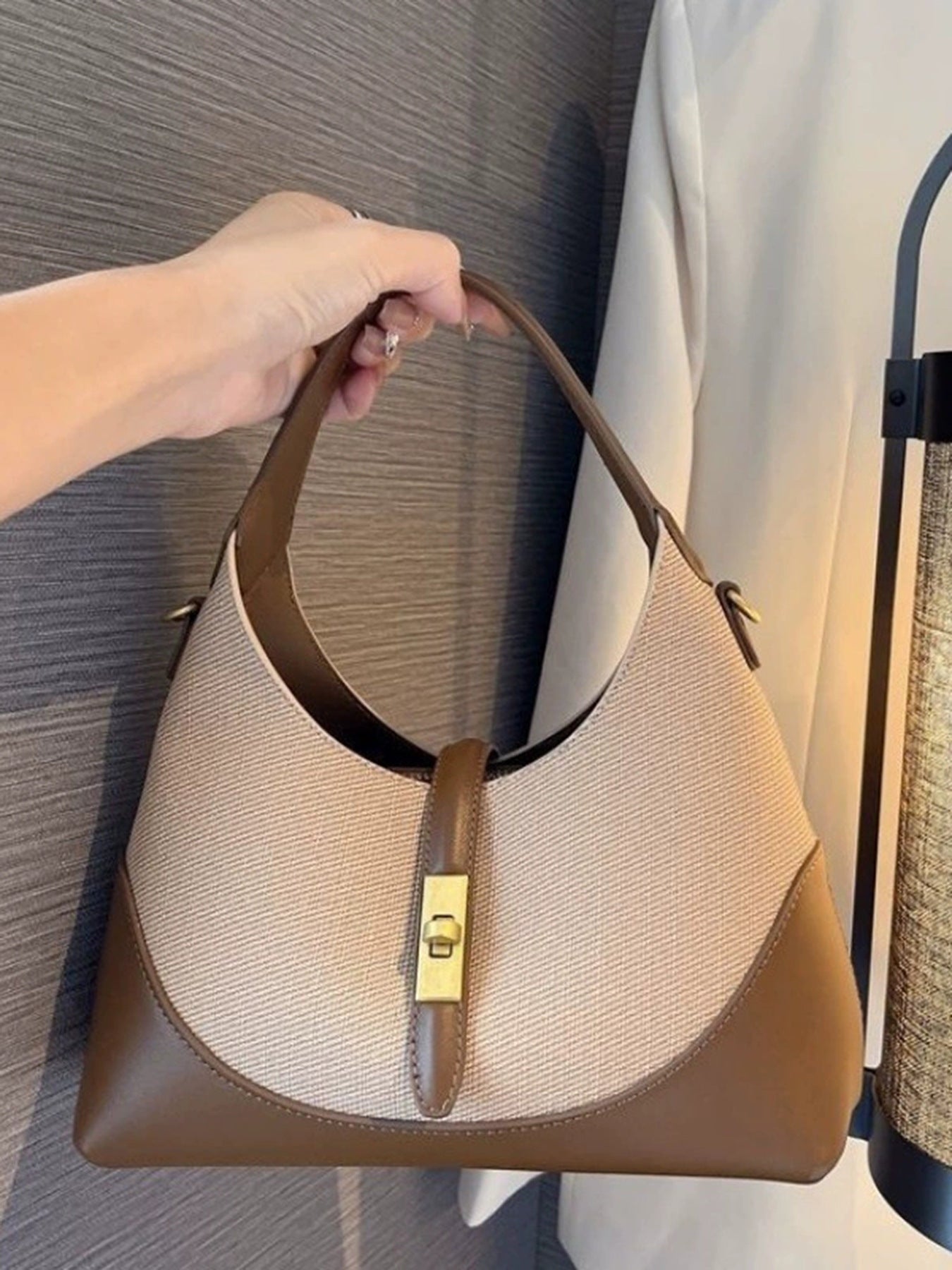 Dollcini Geantă de mână elegantă pentru femei cu portfard detașabil și curea de umăr reglabilă