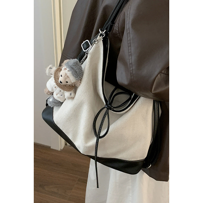 Dollcini Women's Convertible Backpack & Shoulder Bag – Urban Simplicity, Canvas Material, Zippered