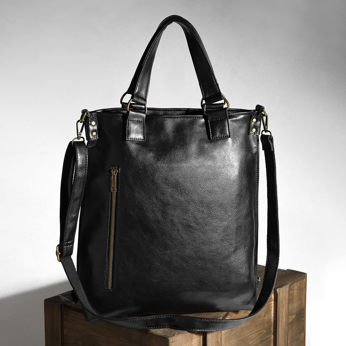 Dollcini, Women's Faux Leather Biker-Style Backpack – Large, Zippered, for City Use