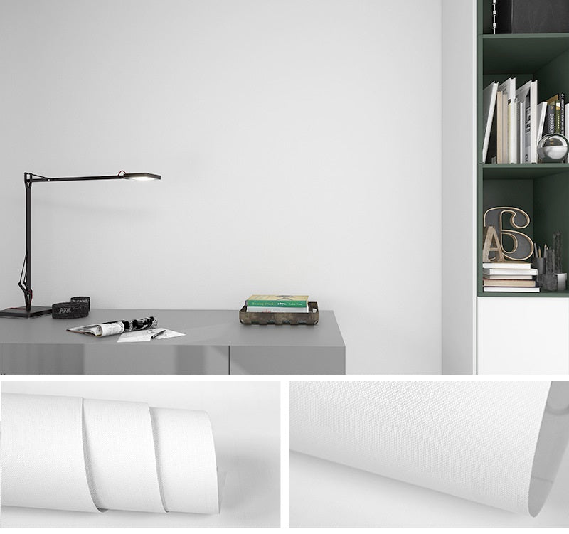 Dollcini Tapetă Autocolantă pentru Acasă – Texturat Alb cu Flori, Embosat