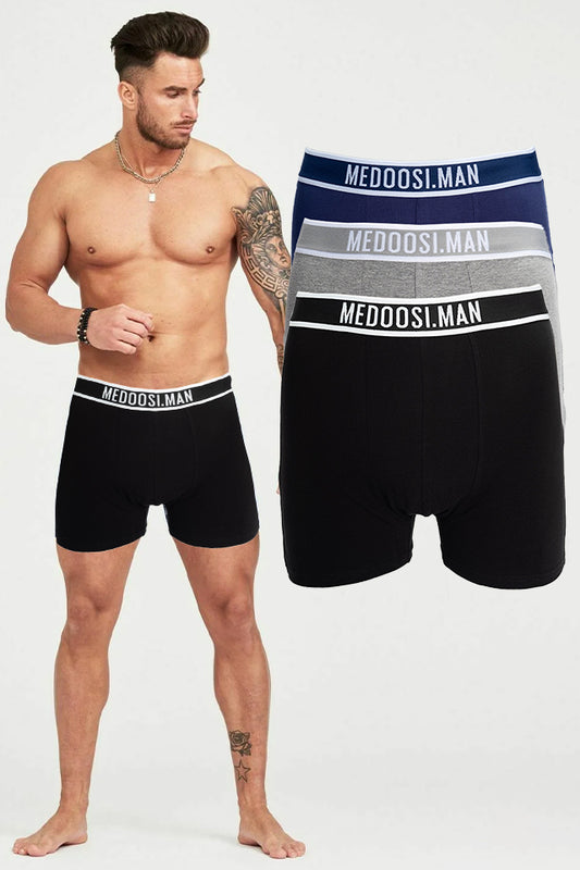 Dollcini Boxeri Bărbați din Bumbac Respirabil - 95% Bumbac, Set de 3 Bucăți