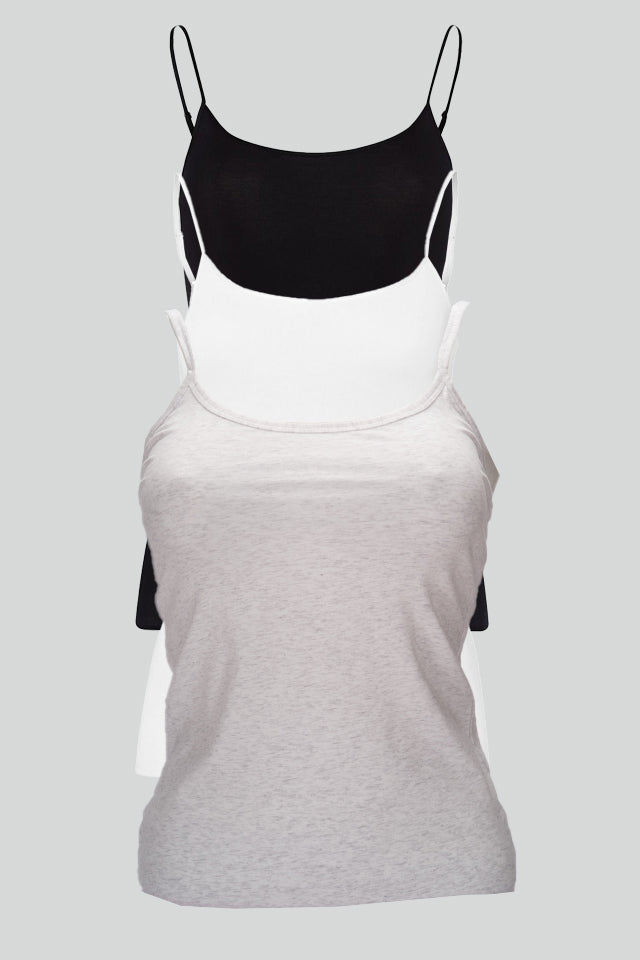 Dollcini Set de 3 Maiouri cu Bretele Subțiri pentru Femei - 95% Bumbac