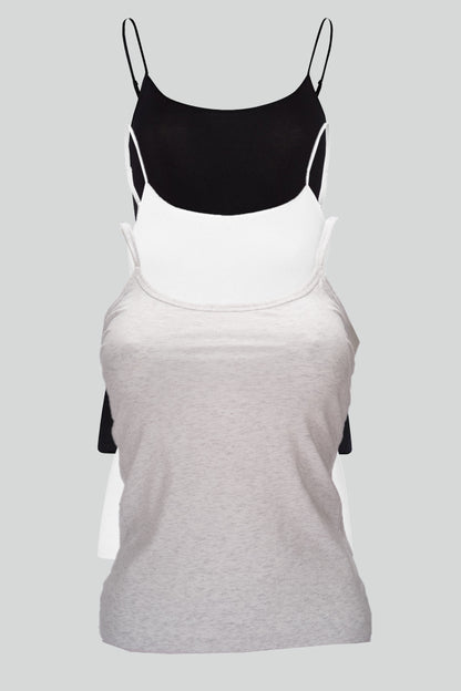 Dollcini Set de 3 Maiouri cu Bretele Subțiri pentru Femei - 95% Bumbac