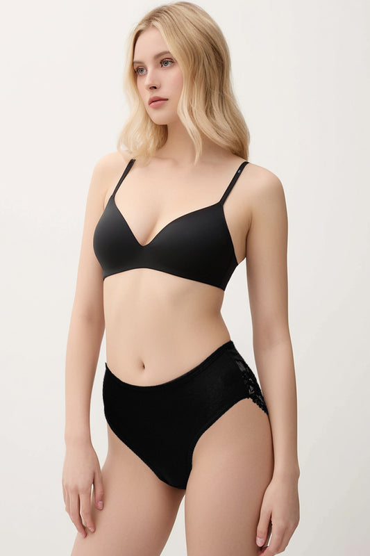 Dollcini, Chiloți clasici pentru femei, Chiloți brazilieni pentru femei, Chiloți pentru femei cu dantelă și model floral, 95% bumbac + spandex - multicolor, pachet de 6 bucăți, 8972