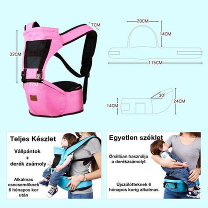 Marsupiu ergonomic pentru bebeluși Dollcini – Design multi-poziție, all-in-one, până la 15 kg