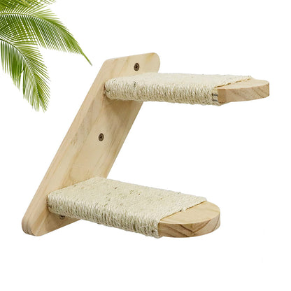 Scăriță și stâlp de zgâriat pentru pisici Dollcini, montate pe perete – Raft de jucării practic, sigur și rezistent pentru pisici