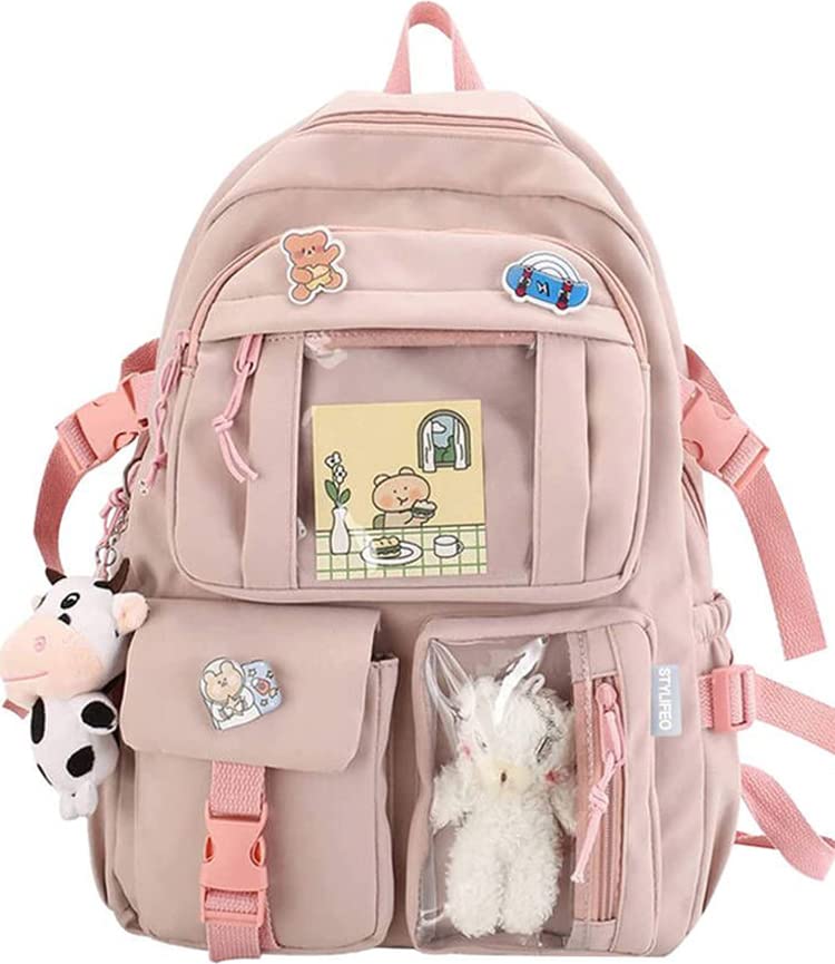 Dollcini, ghiozdan elegant pentru școală, rucsac pentru laptop, geantă elegantă de zi cu zi, compartimente interne multifuncționale pentru organizare convenabilă și practică 