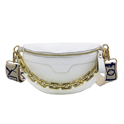 Geantă de umăr elegantă Dollcini din piele PU neagră – Geantă mini crossbody cu curea aurie pentru femei, Culori multiple