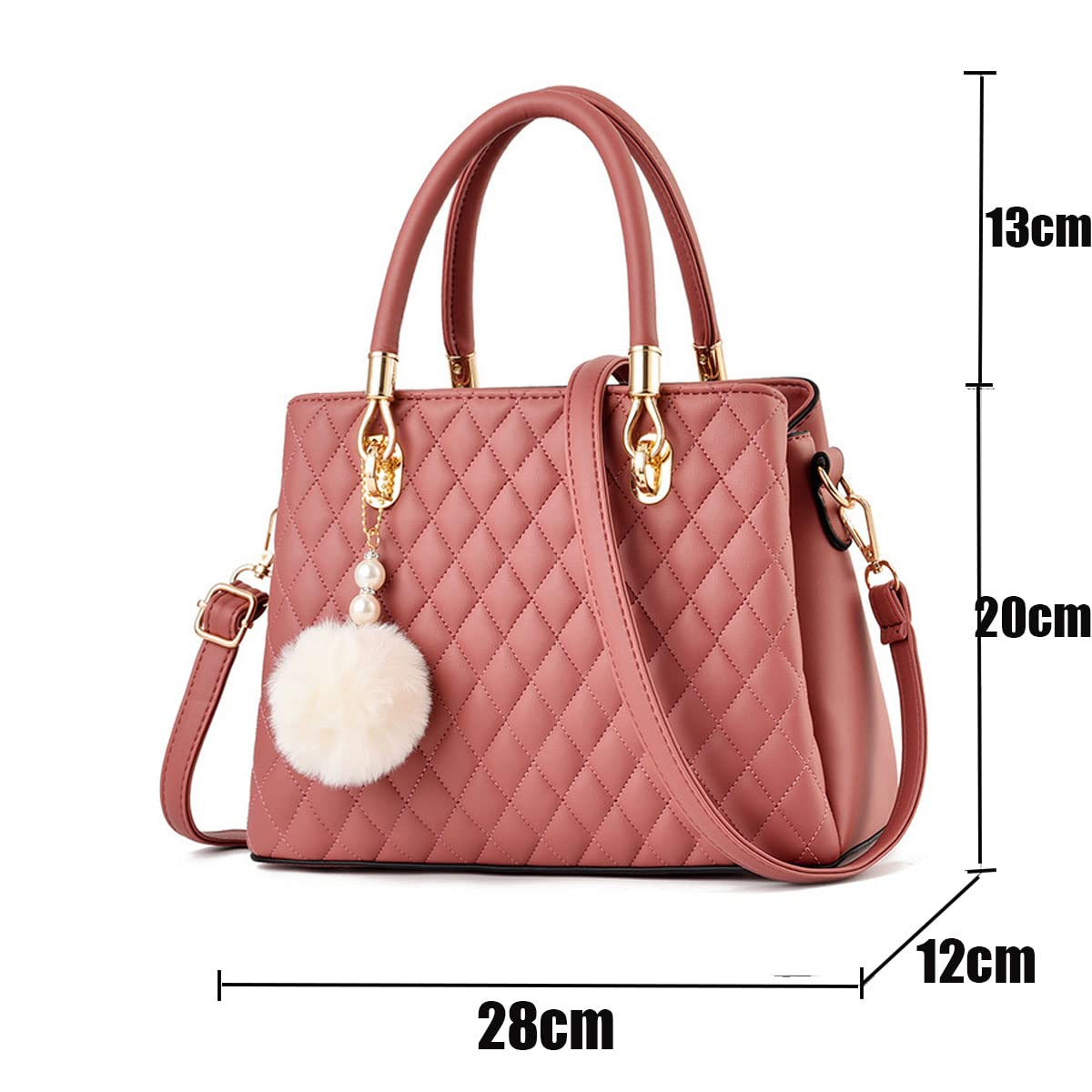 Geantă de damă Dollcini clasică și elegantă - piele PU premium, design matlasat, accesorii aurii și curea detașabilă, culori multiple