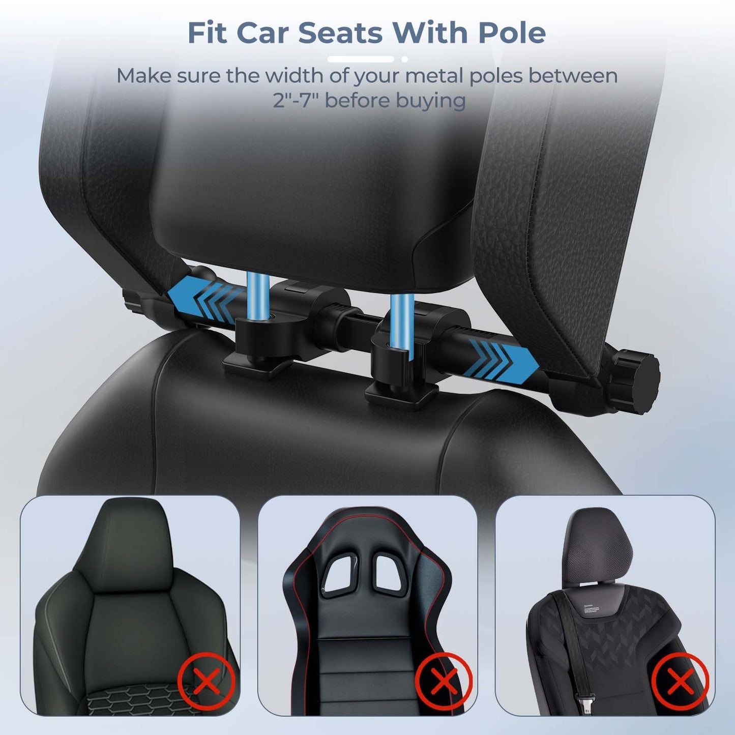 Tetieră auto ergonomică Dollcini – cu spumă cu memorie, reglabilă și respirabilă, neagră