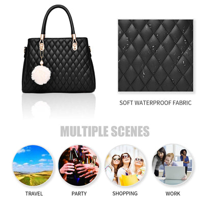 Geantă de damă Dollcini clasică și elegantă - piele PU premium, design matlasat, accesorii aurii și curea detașabilă, culori multiple