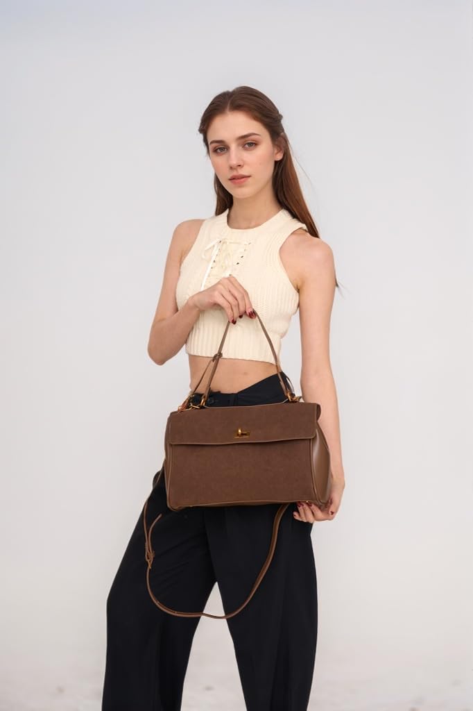 Dollcini Modern Knight geantă pentru femei, geantă de umăr pentru femei, – Premium tote din piele întoarsă pentru muncă