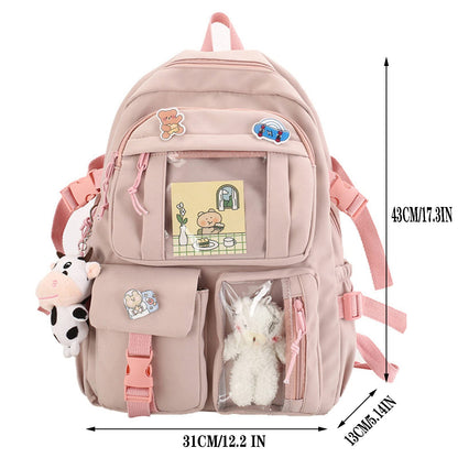 Dollcini, ghiozdan elegant pentru școală, rucsac pentru laptop, geantă elegantă de zi cu zi, compartimente interne multifuncționale pentru organizare convenabilă și practică 
