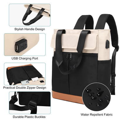 Dollcini, rucsac la modă pentru femei, geantă pentru laptop, geantă messenger, multifuncțională, impermeabilă, durabilă și confortabilă