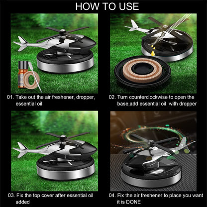 Dollcini, Helikopter formájú napelemes autóillatosító – forgó aromadiffúzor (ezüst)