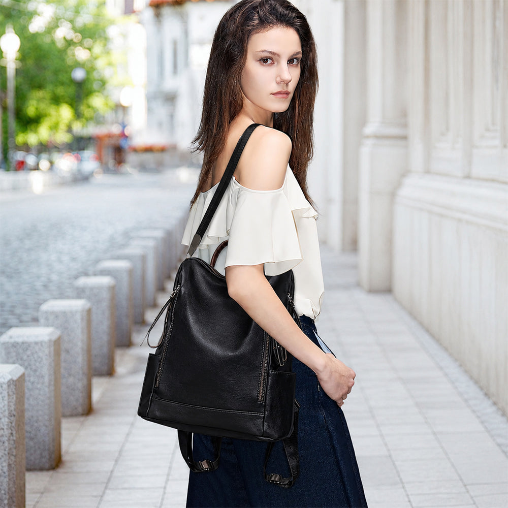 Dollcini Elegant Women's Backpack – Waterproof Nylon or Faux Leather