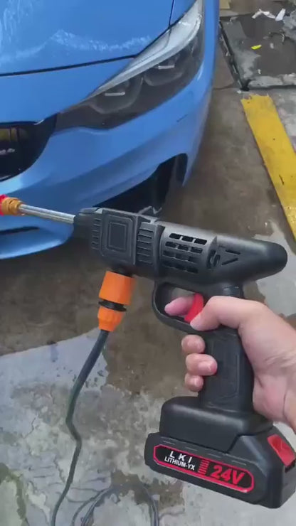 Aparat de spălat cu presiune înaltă fără fir Dollcini 400W-40 bar, cu baterie și cutie de scule, negru