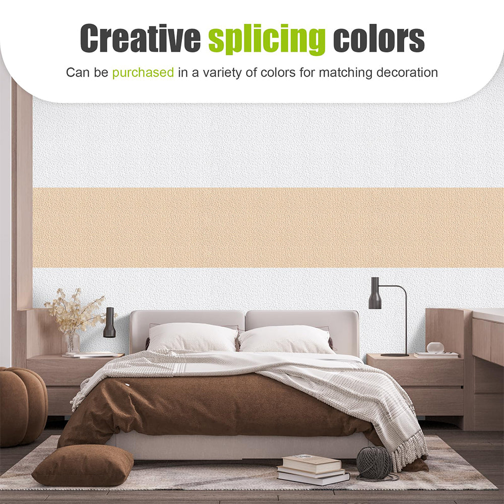 Dollcini Tapetă Autocolantă pentru Acasă – Texturat Alb cu Flori, Embosat