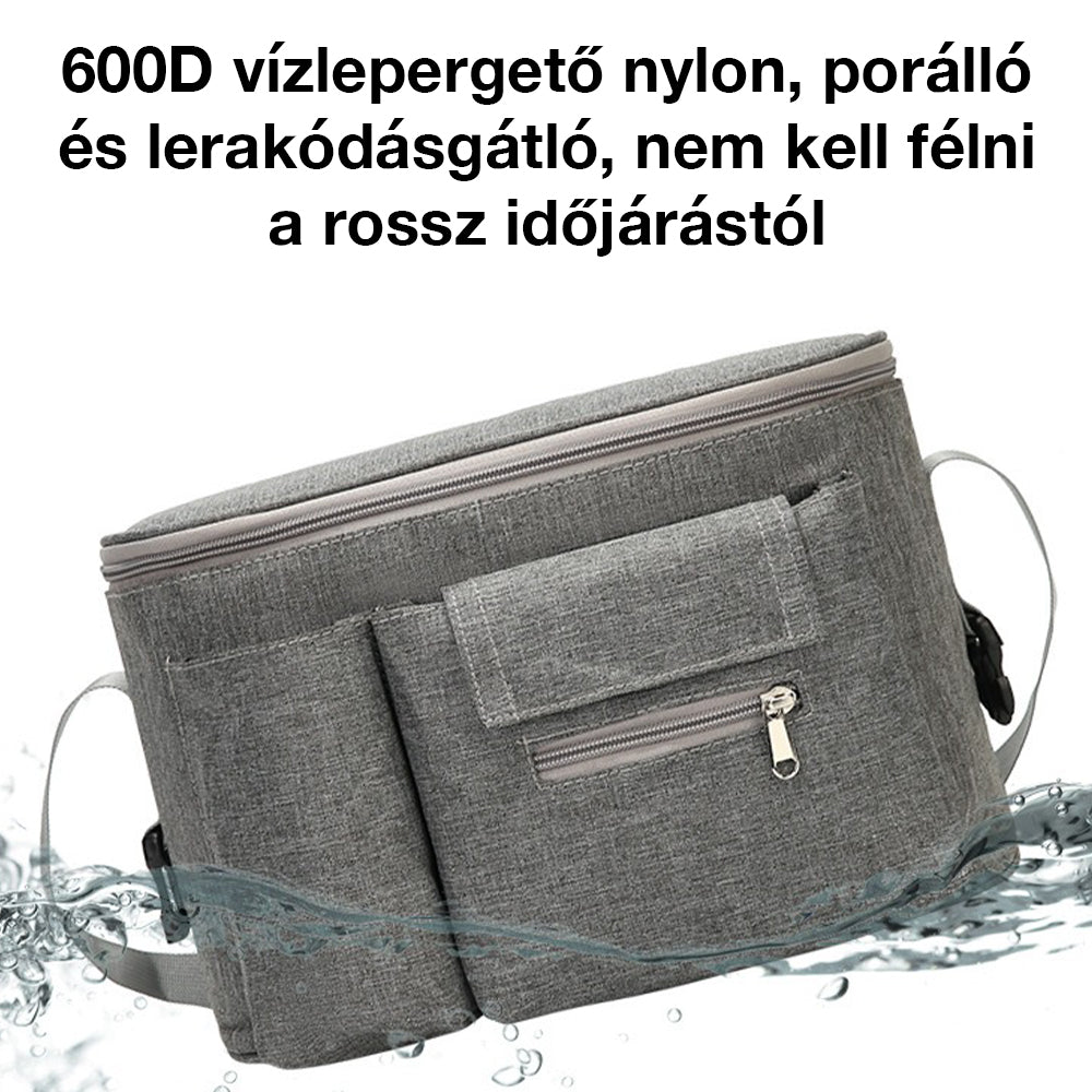 Geantă universală pentru cărucior Dollcini – Depozitare scutece cu mai multe buzunare și organizator pentru cărucior