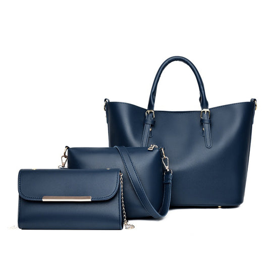 Dollcini, geantă elegantă de damă, piele ecologică de înaltă calitate, accesorii sofisticate, set de 3 piese, perfectă pentru orice ocazie